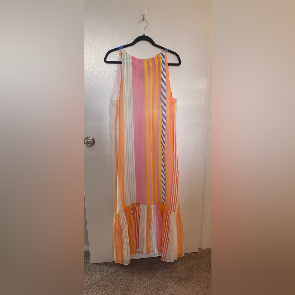 Marie Oliver Elena Multicolor Striped Sleeveless Maxi Dress size 8